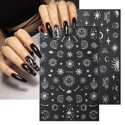 Number Nail Art Stickers, Luxury 3D Laser Nail Decals Self Adhesive Nail  Art Stickers for Women Girl Nail Decorations 6 Sheets
