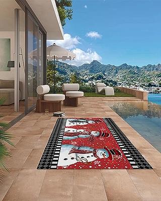 GENIMO Outdoor Rug for Patio Clearance,9'x12' Waterproof Large  Mat,Reversible Plastic Camping  Rugs,Rv,Porch,Deck,Camper,Balcony,Backyard,Black & Gray