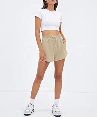 Sweat Shorts for Women Elastic High Waisted Cotton Shorts Casual