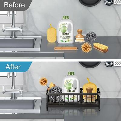 Kitchen Sink Sponge Holder Stainless Steel Sink Rack Adjustable Scrub Brush  Basket For Soap Brush Dishcloth