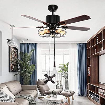 Ceiling Fan Beaded Pull Chain Extension w/Connectors Home Light Bulb Decor in Black