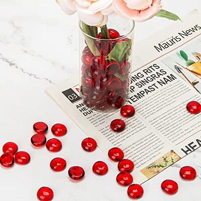 Glass Flat Marbles, Red