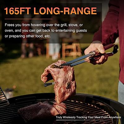 165 Ft Ultra-Long Wireless Range Bluetooth Meat Thermometer Digital with 2  Ultra-Thin Probe