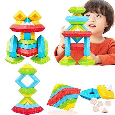 Montessori Toys for 1 2 3 4 Year Old Boy Girl, Sensory Wooden Sorting and  Stacking Toy for Toddlers 1-3, Educational Learning Toy for Baby, Color