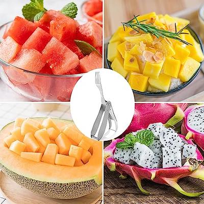 2 In 1 Watermelon Fork Slicer, Stainless Steel Watermelon Slicer