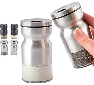 HOME EC Original Stainless Steel Salt and Pepper Grinder Set - Adjustable  Ceramic Sea Salt Grinder & Pepper Grinder - Tall Glass Salt and Pepper  Shakers - Pepper Mill & Salt Mill (