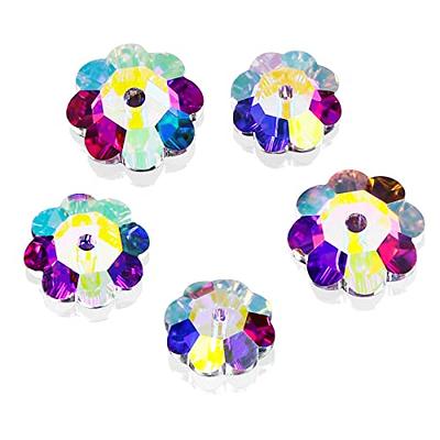 Clear color Sew on Glass Crystal Rhinestone Flat Back Buttons Round Square  Shape