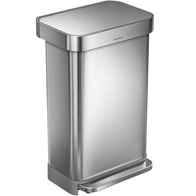 iTouchless Stainless Steel Trash Can with Dual Push Lid, 18-Gallon, Brushed  (IT18DPS)