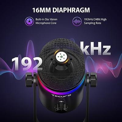  TECURS LED Gaming Streaming Recording PC Microphone