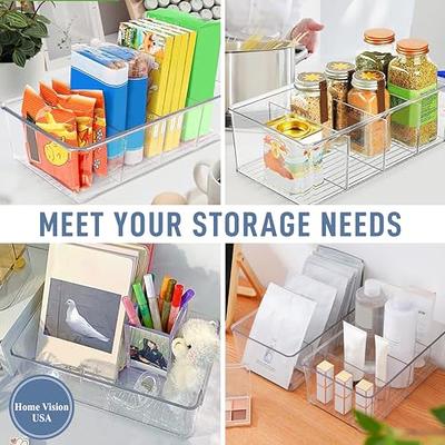 4 Pack Pantry Organization and Storage Bins - Plastic Storage Bins with  Dividers - Stackable Storage Bins for Fridge and Cabinets - Kitchen  Organization Pantry Storage Fridge Organizer - Yahoo Shopping