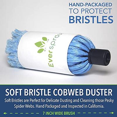 Eversprout Twist-On Cobweb Duster (Soft Bristles) | Indoor & Outdoor Use Brush Attachment | Fits Standard 3/4 inch Threaded Pole