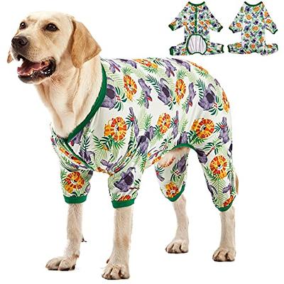 LovinPet Large Dog Wound Care/Surgery Recovery clothes, Large Dog Pajamas,  Lightweight Stretchy Jersey Knit,Galaxy World Gray Print, Big Dog
