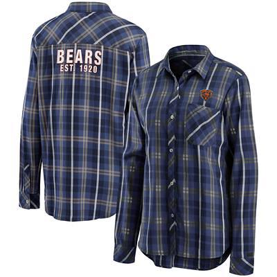 Women's WEAR By Erin Andrews Navy Chicago Bears Button-Up Plaid