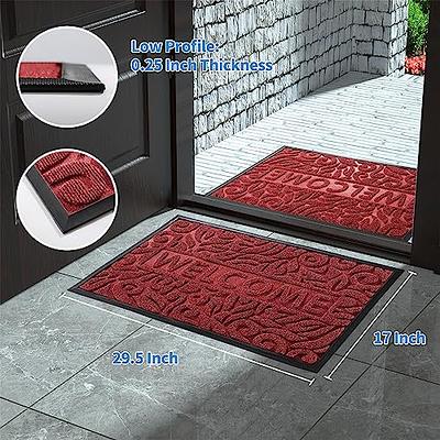 Yimobra Welcome Front Door Mat Outdoor, Heavy Duty Durable Non Slip Doormats,  Rubber Backing, Low-Profile Entrance Rugs, Absorbent Resist Dirt, Easy  Clean Patio Garage Floor Mats, 29.5X17, Wine Red - Yahoo Shopping