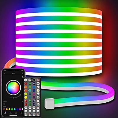 LETIANPAI 50Ft Led Neon Rope Lights,Flexible Led Rope Lights,Multiple  Modes,IP68 Outdoor RGB Neon Lights Waterproof,Music Sync Gaming Led Neon  Strip