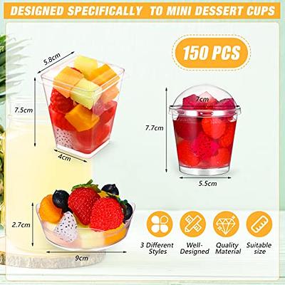 150 Pcs 3 oz Clear Mini Plastic Cups Disposable Ice Cream Bowls Appetizer  Cup