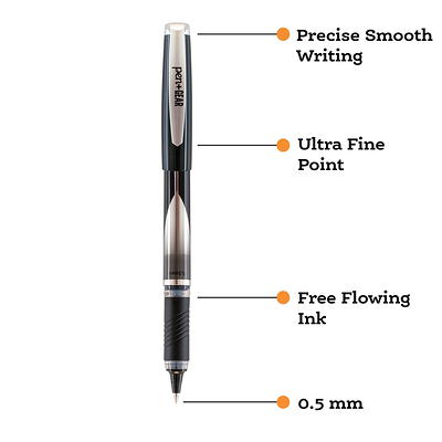 uni ball Vision Elite Rollerball Pens Ultra Fine Point 0.5 mm Black Barrel  Blue Ink Pack Of 12 Pens - Office Depot