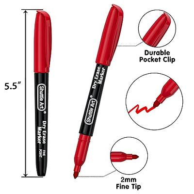 Dry Erase Marker Pens Red Ink Fine Tip Office Writing on Whiteboard Pen, 2  Set 