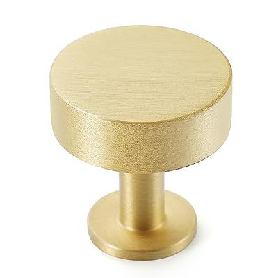 Modern Round Brushed Brass Drawer Knobs for Kitchen — Goldenwarm