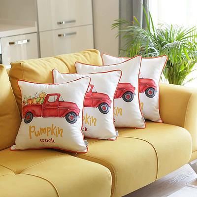 Decorative Throw Pillow Covers Set of 4 Square Couch Pillows 18 x