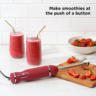 OVENTE Immersion Electric Hand Blender 300 Watt Power 2 Mix Speed with  Stainless Steel Blades, Handheld Stick Mixer Set with Egg Whisk Attachment
