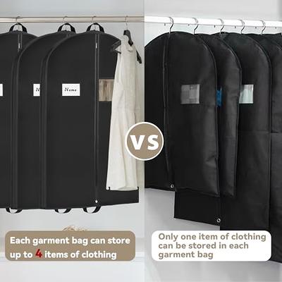 Misslo Hanging Garment Bags for Travel Closet Storage 50 inch Moving Bags for Clothes, Dress, Jacket, Shirt, Suit Cover, Black, Adult Unisex