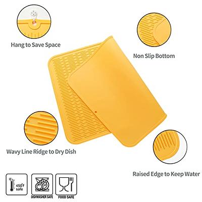 MicoYang Silicone Dish Drying Mat for Multiple Usage,Easy  clean,Eco-friendly,Heat-resistant Silicone Mat for Kitchen Counter or  Sink,Refrigerator or Drawer Liner Yellow XXXL 28 inches x 18 inches - Yahoo  Shopping