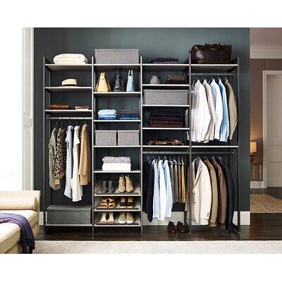 Klair Living Monica 143 in. W Rustic Gray Walk-In Wood Closet System