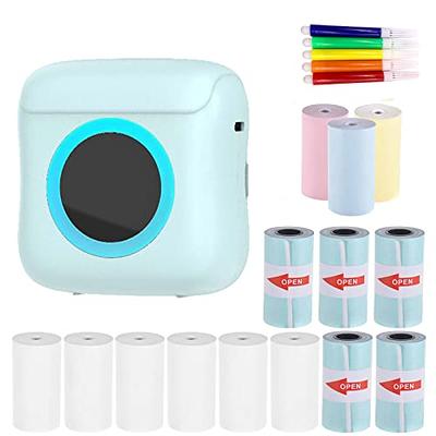 Portable Mini Printer Thermal One Roll of Printing Pape Blue