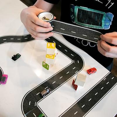 PlayTape Road Tape for Toy Cars - Sticks to Flat Surfaces, No