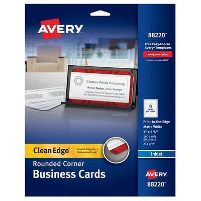 Avery Clean Edge Business Cards, Rounded Corners, 2 x 3.5 (88220) 