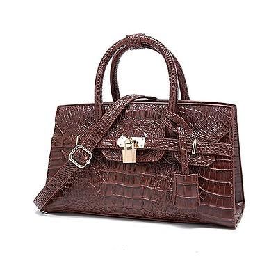 Crocodile Embossed Handbag, Fashion Leather Crossbody Bag, Women's Top  Handle Satchel Purse - Temu