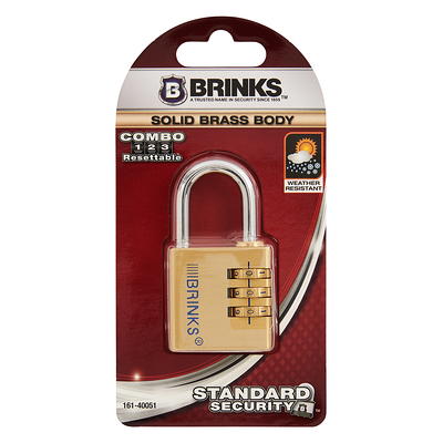 Brinks, Solid Brass, 50mm Resettable Combination Padlock with 1in