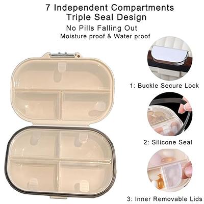 Portable Mini Medicine Box, Household & Travel Medicine Organizer Case With  Silicone Lid Seal