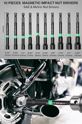 Lytool Magnetic Nut Driver Set 1/4 Hex Shank, Metric and SAE