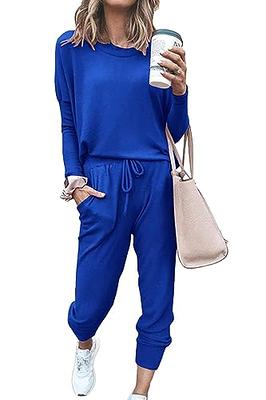 PRETTYGARDEN Women's Two Piece Tracksuit V Neck Short Sleeve Tops Long Pants  With Drawstring Outfits Jogger Sets Black Large