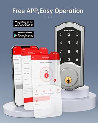 Smart Door Locks, SMONET WiFi Smart Lock, Keyless Entry Door Lock, Digital  Electronic Keypad Deadbolt, Bluetooth Touchscreen Auto Lock with Gateway  Hub Work with Alexa for Home Security 