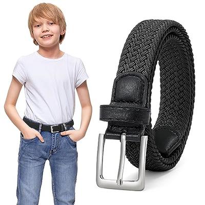 JASGOOD Kids Elastic Braided Belt for Boys and Girls, Stretch Golf Baseball  Belt with Silver Buckle, A-Black, Fit Waist 25-28 - Yahoo Shopping