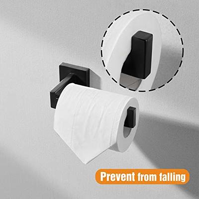 RARXTR Matte Black Toilet Paper Holder SUS304 Stainless Steel Double Post  Pivoting Toilet Paper Roll Holder Wall Mounted Toilet Tissue Holder for