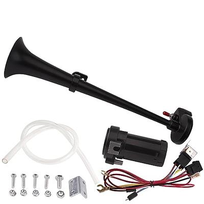 Train Horn for Truck 150db 12V, Super Loud black Single Trumpet Truck Air  Horn with Compressor