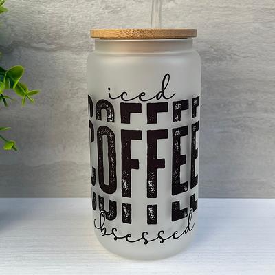 Iced Coffee Cups With Lids And Stainless Steel Straws,, Mason Jar Glass  Tumbler, Reusable Boba Cups, Iced Coffee Drinking Glasses For Bubble Tea,  Smoothies, Juice - Temu