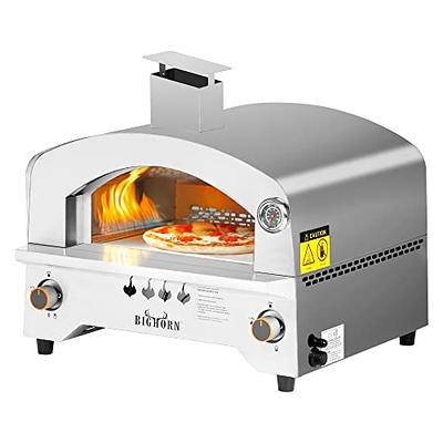 Outdoor Pizza Oven aidpiza 12 Wood Pellet Pizza Ovens With Rotatable Round  Pizza Stone Portable Wood Fired with Built-in Thermo