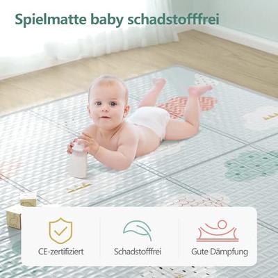 UANLAUO Foldable Baby Play Mat, Extra Large Waterproof Activity Playmats  for Babies,Toddlers, Infants, Play & Tummy Time, Foam Baby Mat for Floor  with