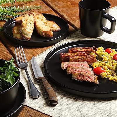 Gibson Soho Lounge 16-Piece Matte Dinnerware Set Black