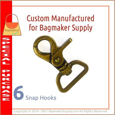 CRAFTMEMORE 2pcs Detachable Snap Hook Swivel Clasp w/Screw Bar VT493 Bag  Strap Hardware Replacement (1 1/2 Inch, Brushed Brass)