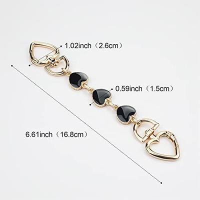 2Pcs Purse Strap Extenders for Crossbody Bag Shoulder Bag 6.7 Inches Heart  Shape Decoration Accessories Chain Strap Extender Handbag Replacement