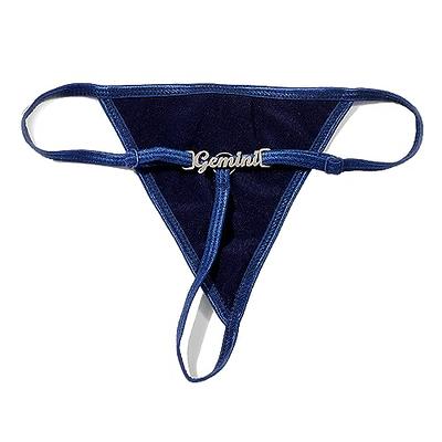 Artsadd Custom Letter Waist Chain T-String Thong Panties, Personalized Name  Sexy Body Chain Underwear for Women