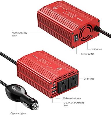 NALMAXO 1500W Portable Car Power Inverter DC 12V/24V to 220V AC with  Multi-Protection and 2 AC Outlets 4 USB Ports Car Charger Adpater Fast  Charging (Size : 24v-220v) - Yahoo Shopping