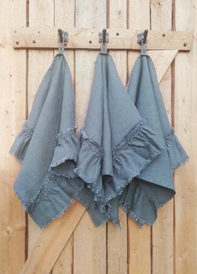 Ruffled Linen Hand Towel