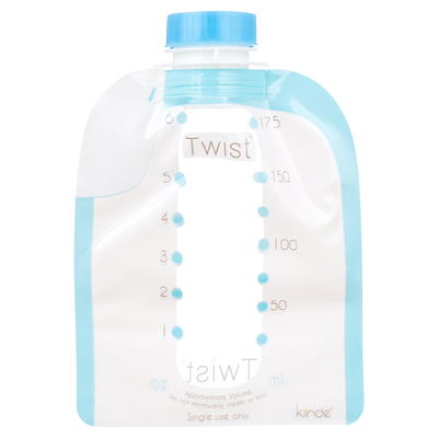 Kiinde Twist Pouch Direct-Pump For Breast Milk Storage Bags 6 Ounce, pack  of 90